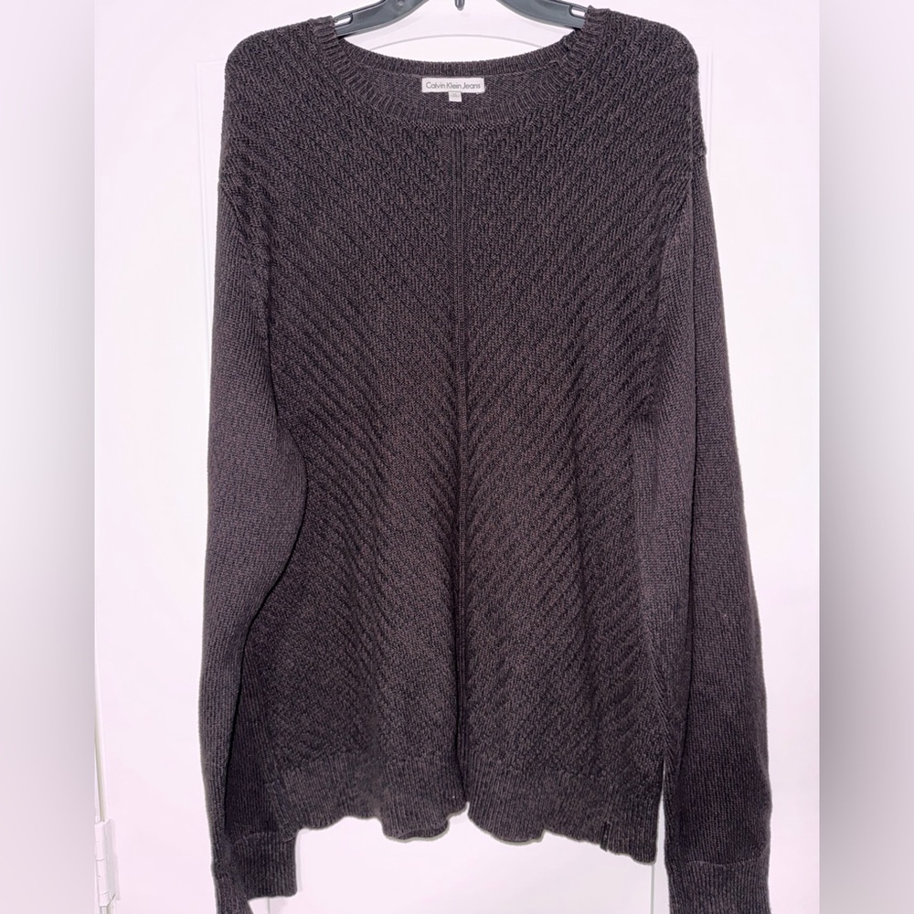 Calvin Klein Jeans Dark Brown Crew Neck Sweater
